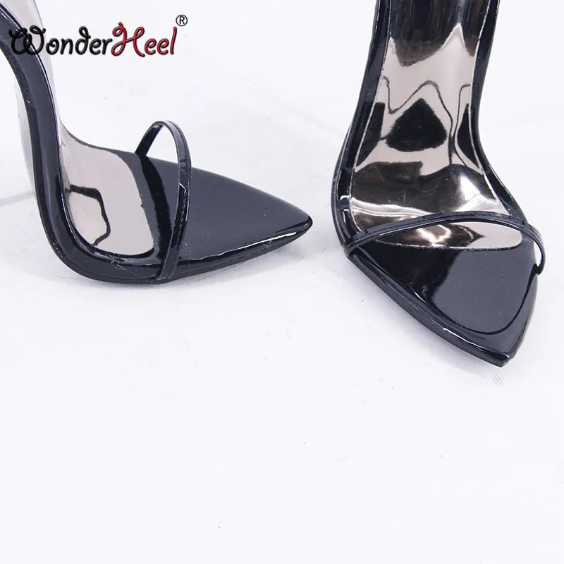 Wonderheel Summer Extreme Ultra Thin Heel 16cm Stiletto Heel Sexy Pointed Toe Ankle Straps Slim High Heels Sandals In Stock