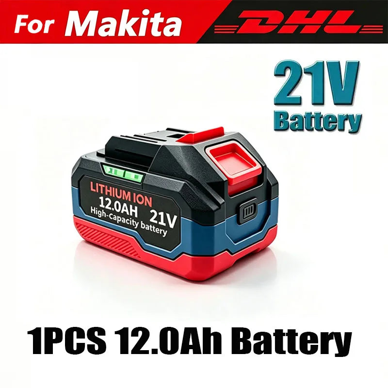 21V 12Ah Lithium Ion Battery Pack Replacement for Makita 18V LXT Cordless Tools Battery, Fits DDF487 BL1830 BL1850