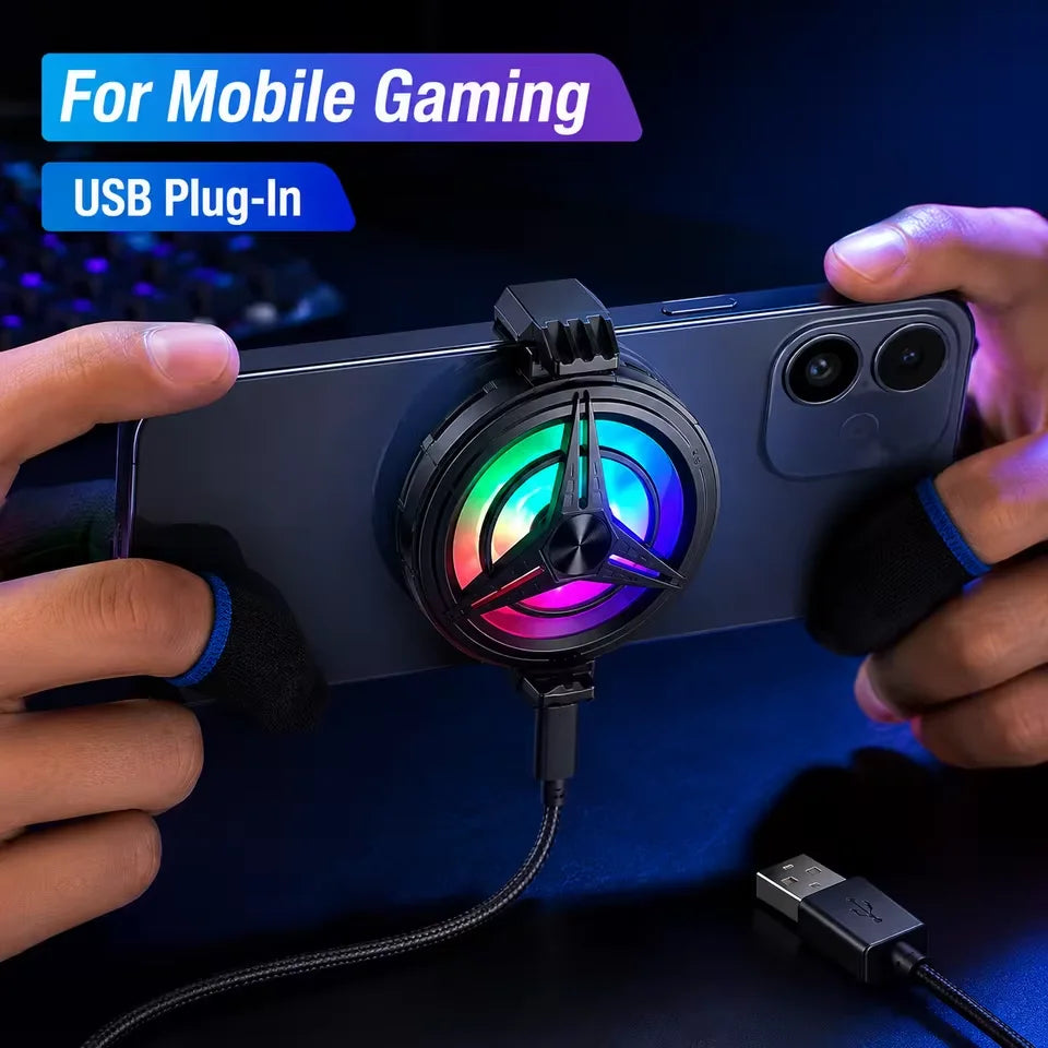 For Gaming Phone Cooler Fan With USB Power Input Smart Thermal Regulation And RGB LED Lights For Immersive Play New