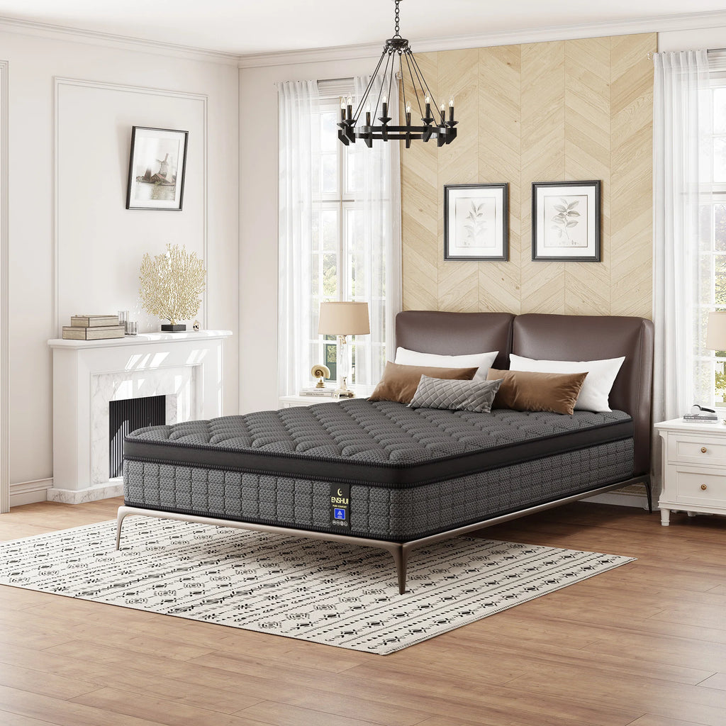 12-14 Inch Cooling Gel Memory Foam Hybrid Mattress Twin Full Queen King Size Independent Pocket Spring Mattress Pressure Relief Cool Sleep Medium Firm Bed Mattress for Bedroom Guest Room