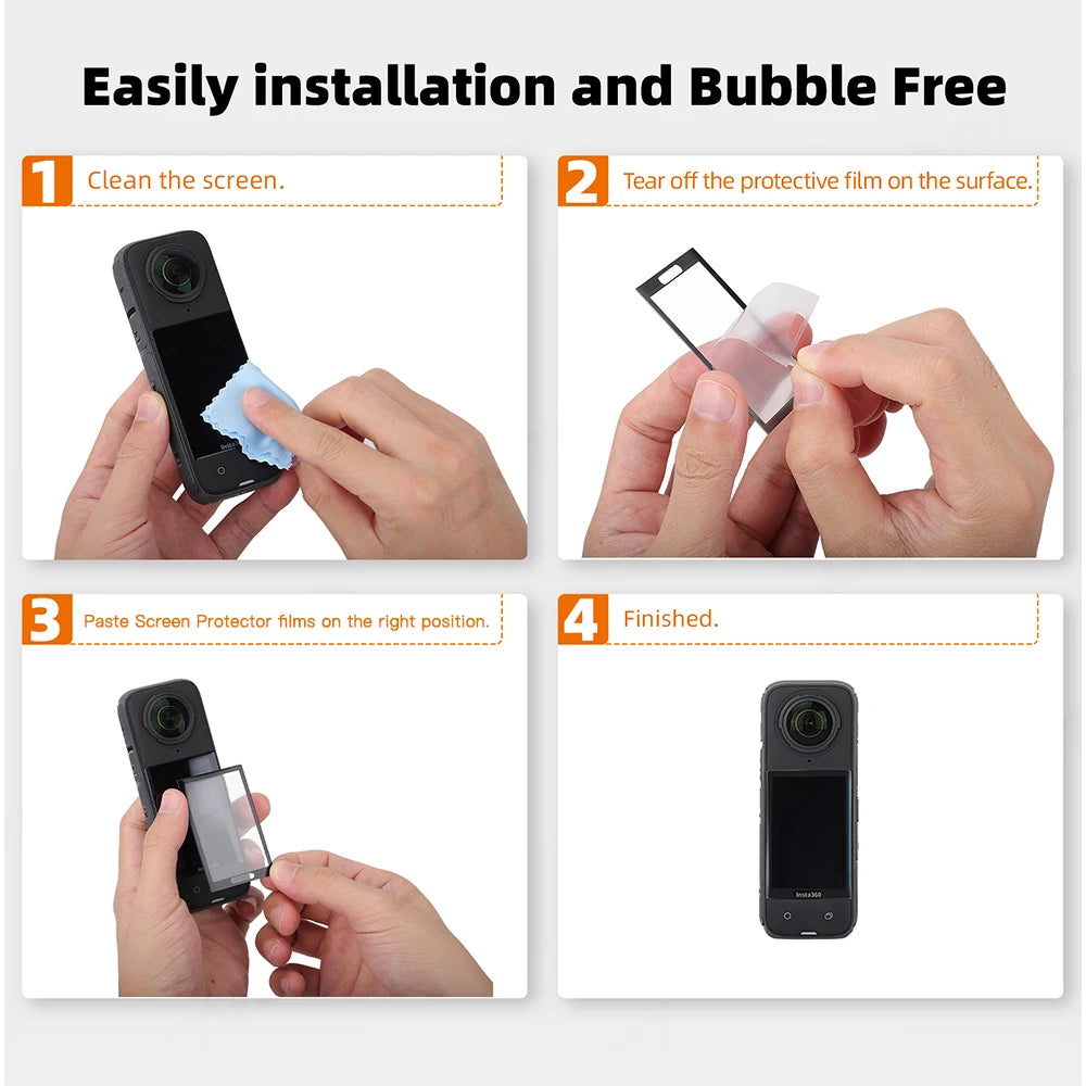 3PCS Screen Protector for Insta360 X4 Accessories Anti-scratch Film for Insta 360 X4 Full Coverage Protective Film (Not Glass)