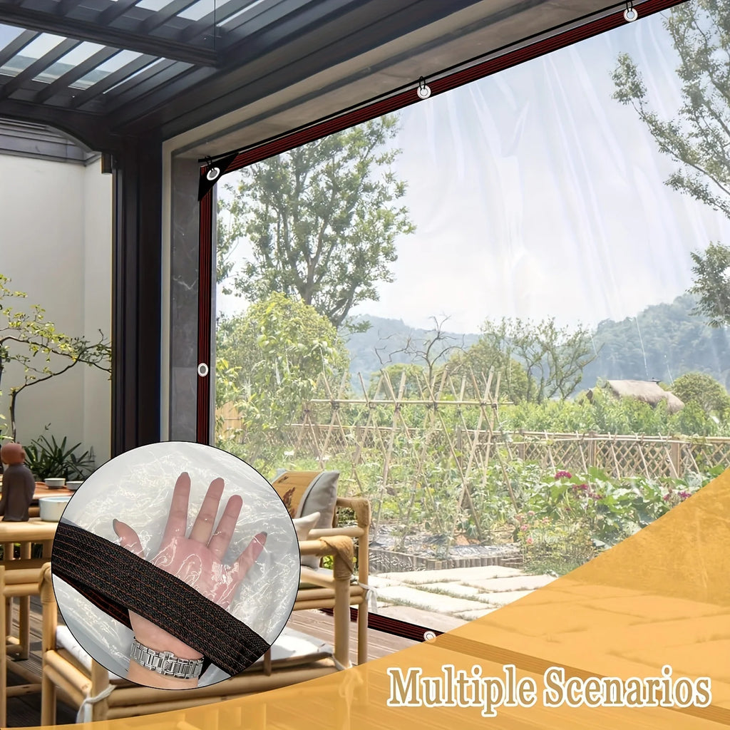 Transparent Waterproof Cloth with Gasket - Perfect for Gardens, Courtyards, Chicken Coops, Porch Awnings, and Camping