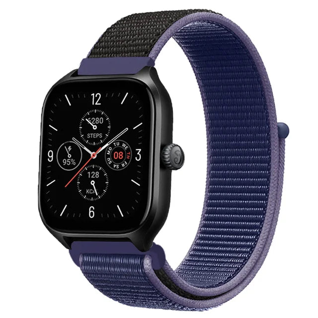 20mm 22mm Nylon Loop Strap for Amazfit GTR 47mm/GTR4 3 Pro/GTS 4 mini/3 Bracelet for Amazfit Balance 3 2/bip 5 6 Max/Stratos 2 3