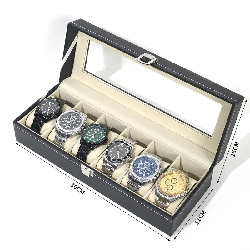 PU Leather Watch Organizer Box Watch Display Case Watch Travel Organizer Tray Watch Collection Storge Holder For Women