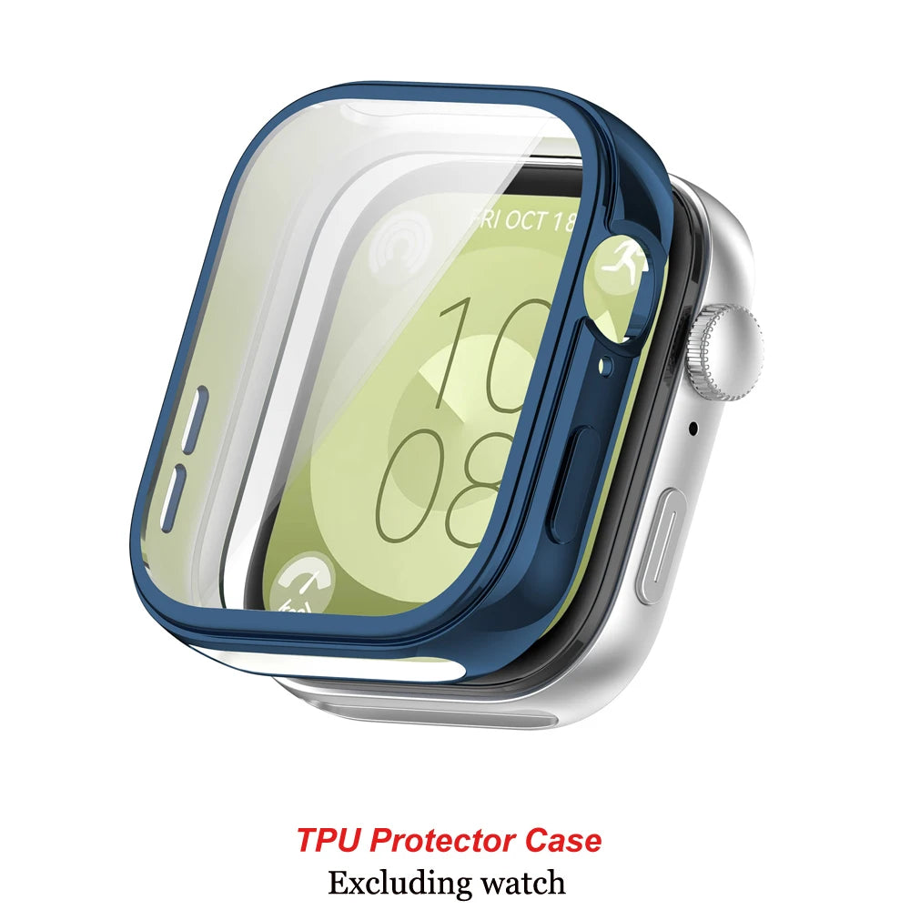Glass+Case For Huawei Watch Fit 3 All-Around Screen Protector Hard PC Bumper Tempered Glass Watch Case For Huawei Watch Fit 3