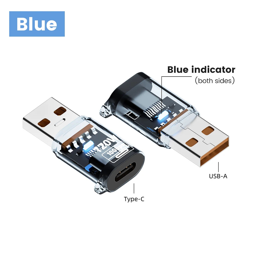 120W Fast Charging USB 3.2 to Type C Adapter OTG 10GB High Speed Data Audio Transfer For PC Tablet Xiaomi Huawei USB C Converter