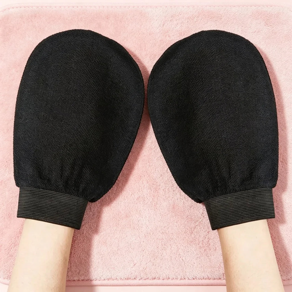 Gentle Skin Exfoliating Glove 1Pc Double Sided Hammam Bath Double Sided Gentle Body Peeling Glove Soft Hammam Exfoliator Mitt