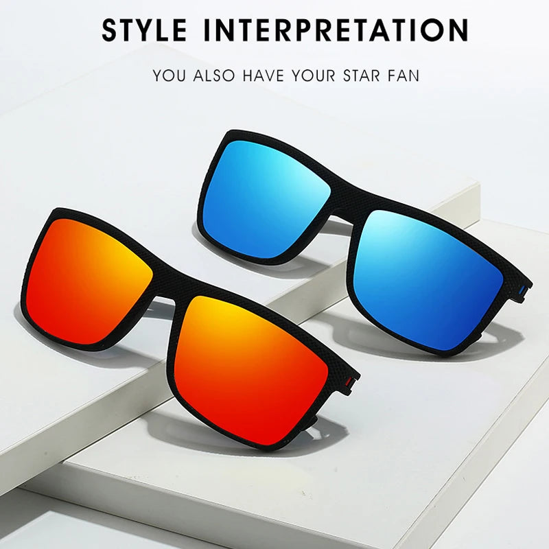 Square Polarized Sunglasses for Men and Women Lightweight Frame Sun Glasses
