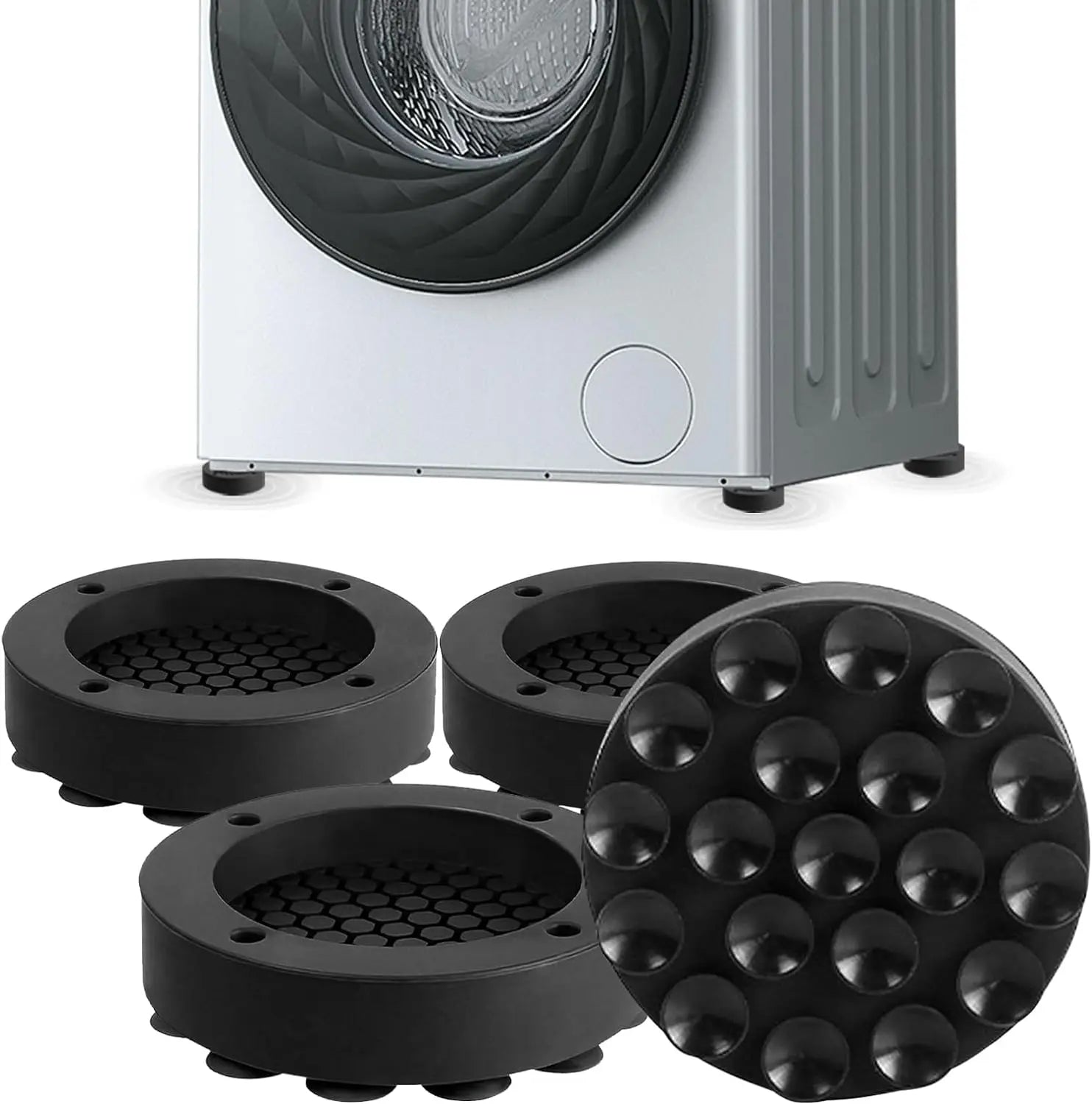 Anti Vibration Feet Pads Rubber Mat Slipstop Silent Universal Washing Machine Support Washer Washing Machine Foot Pads Protects