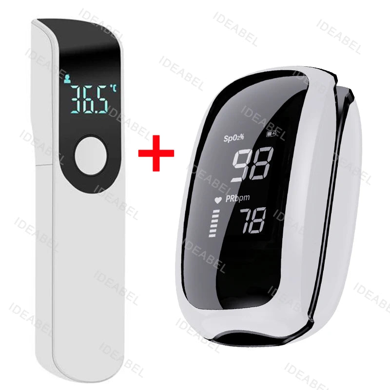 Rechargeable Oximeter Infrared Fever Thermometer Digital LCD Infant Adult Non-contact Laser Body Temperature Ear Thermometer
