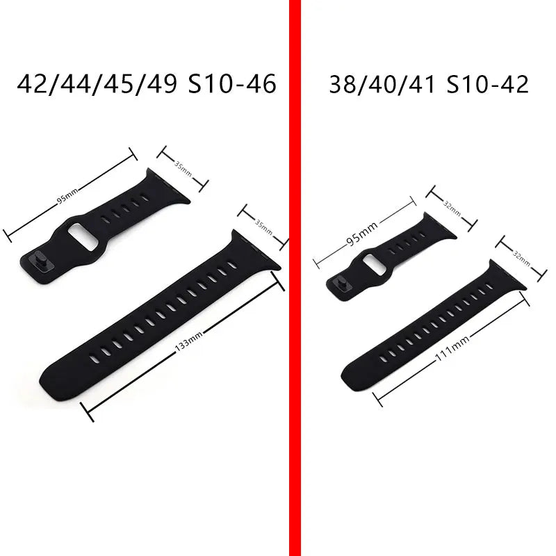 Soft Silicone Strap For Apple Watch Band Ultra 49mm 44mm 45mm 42mm 41mm 40mm 38mm sport Watchband iwatch Serise 8 7 6 5 bracelet