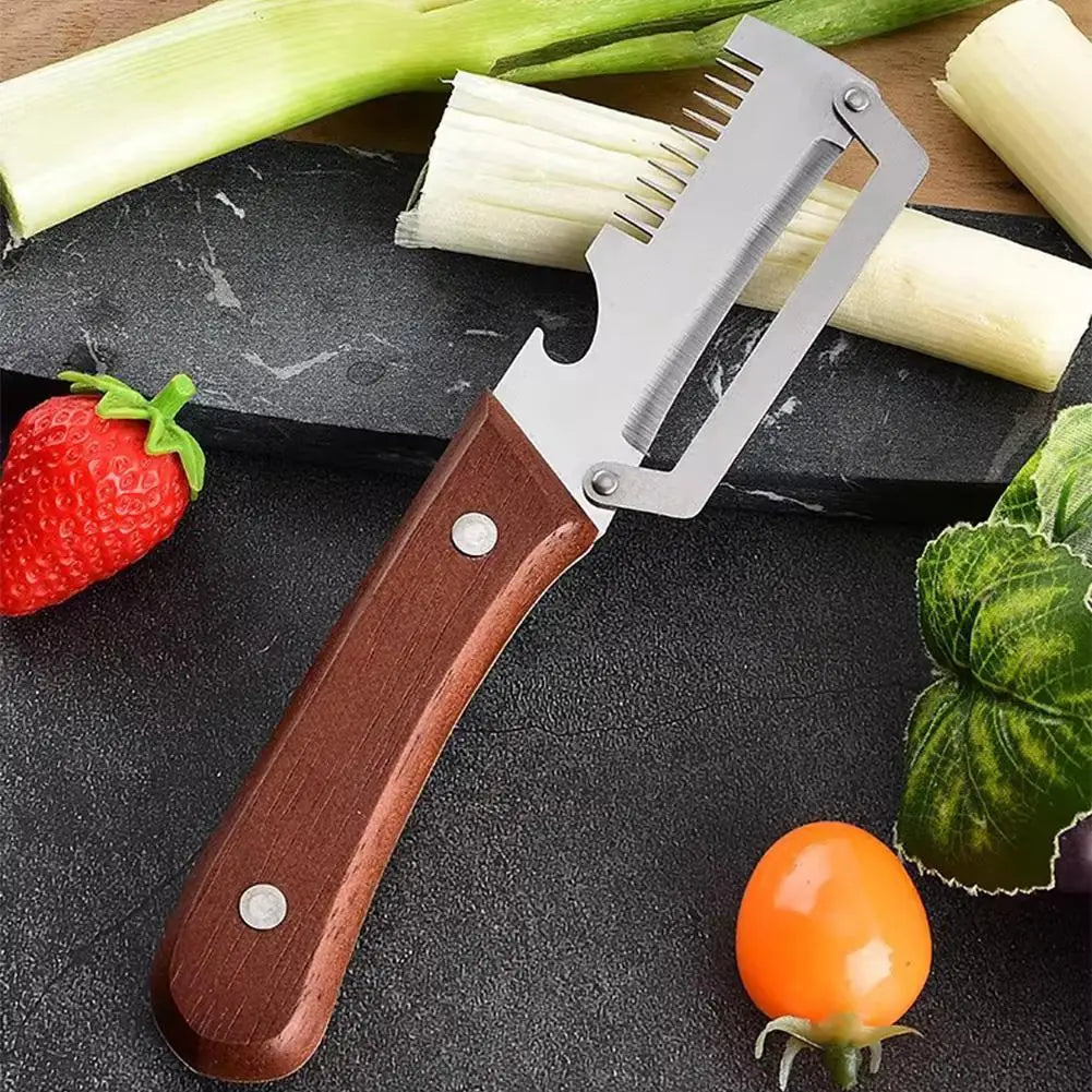 Stainless Steel Fruit Peeler Wooden Handle Paring Knife Planer Sugarcane Household Thick Fruits Vegetables Scraping Tools