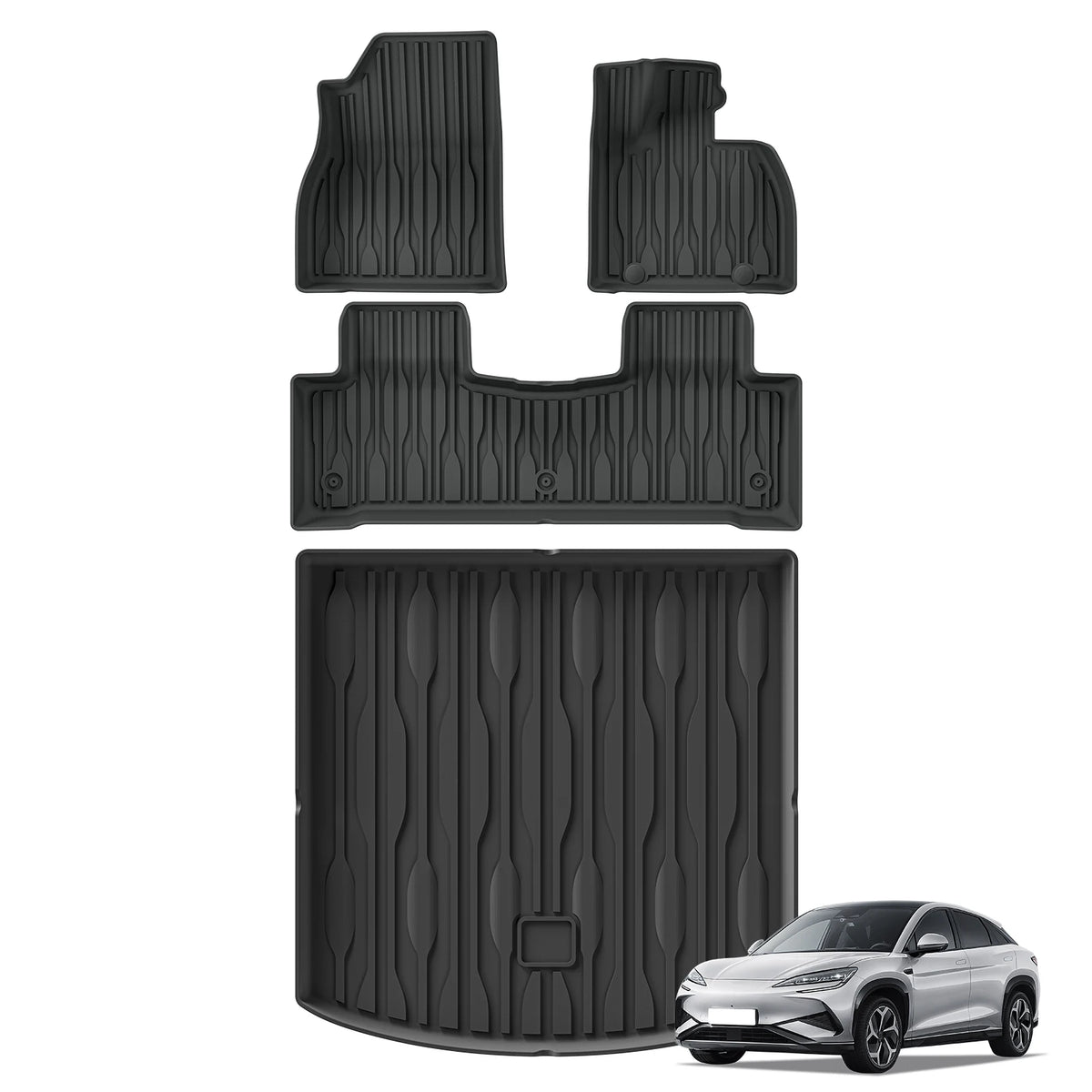 LUCKEASY Right Drive for BYD Sealion 7 EV Model 2024 2025 Car Floor Mats Cargo Liner Pad Waterproof All- Weather Accessories