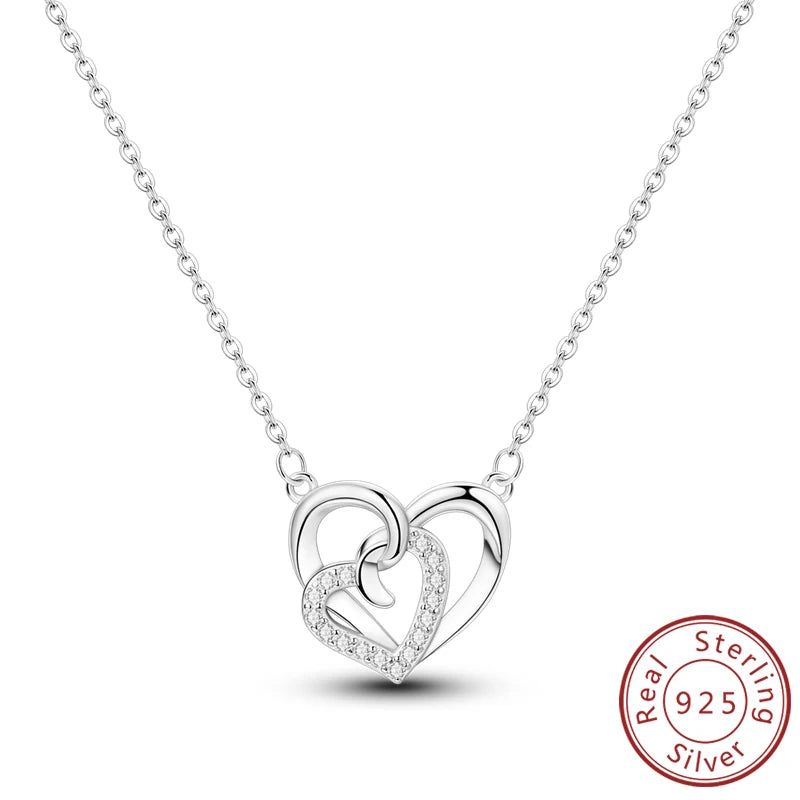 Necklace 925 Sterling Silver Butterfly Love Heart Bear Classic Simple Adjustable Necklace For Women Girl Fashion Jewelry Gifts