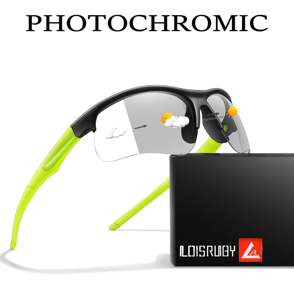 Trendy Style Photochromic Sunglasses For Men Women Outdoor Mtb Bicycle Cycling Runnging Eyewear Sports Bike Windproof Goggles