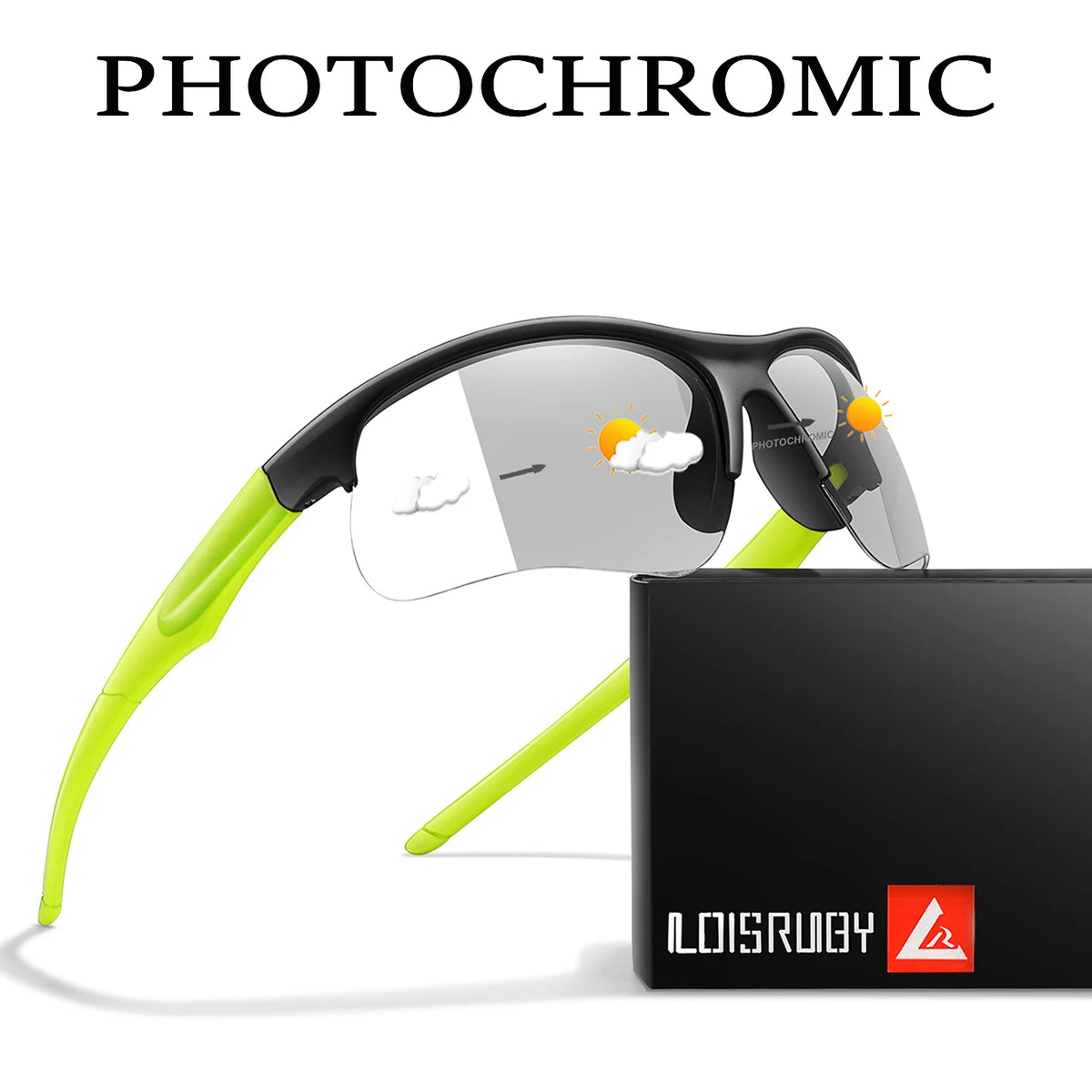 Trendy Style Photochromic Sunglasses For Men Women Outdoor Mtb Bicycle Cycling Runnging Eyewear Sports Bike Windproof Goggles
