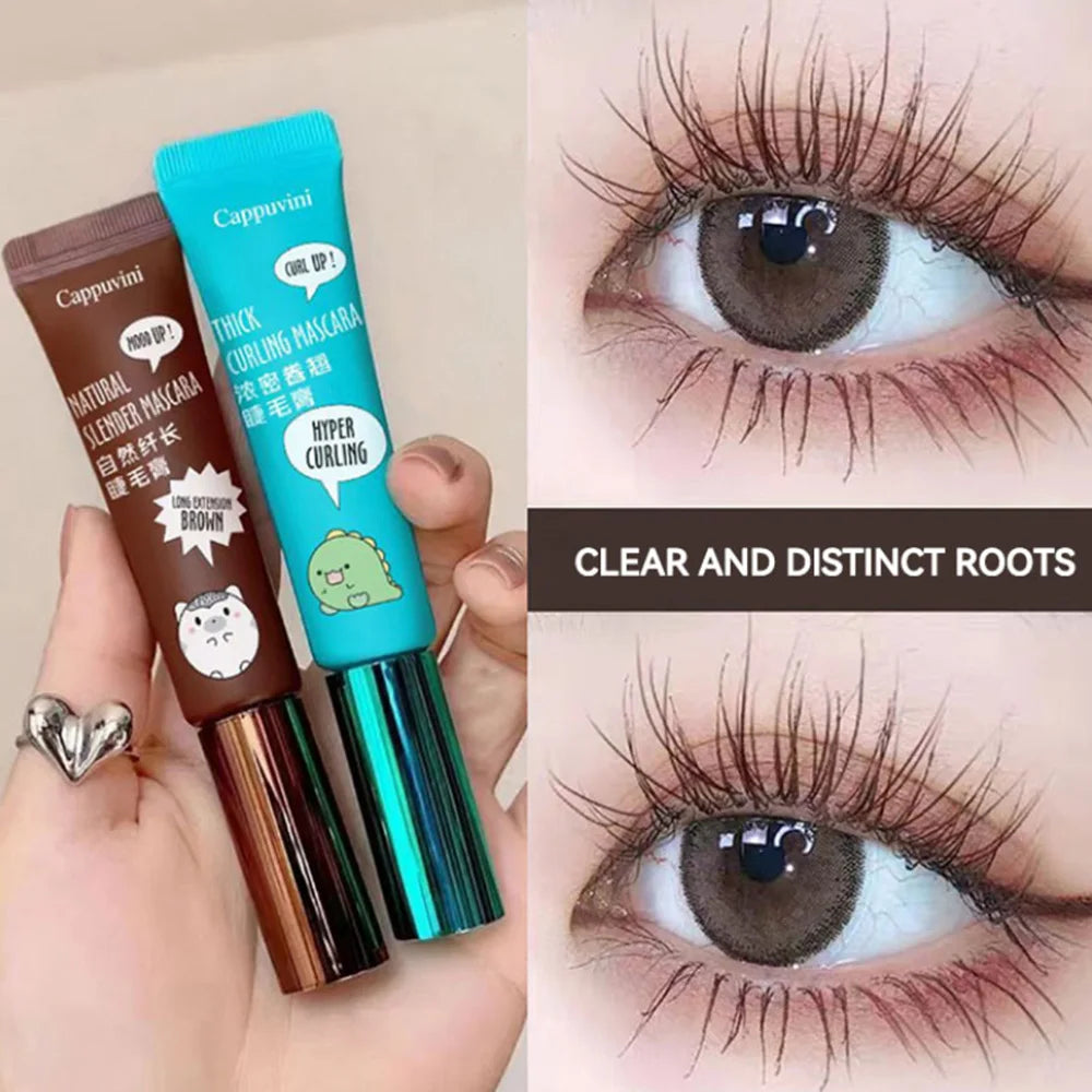 Toothpaste Tube Mascara Waterproof - 12H Long Thick Curled Lengthens Natural Look Smudge-proof Long-lasting Black Lashes