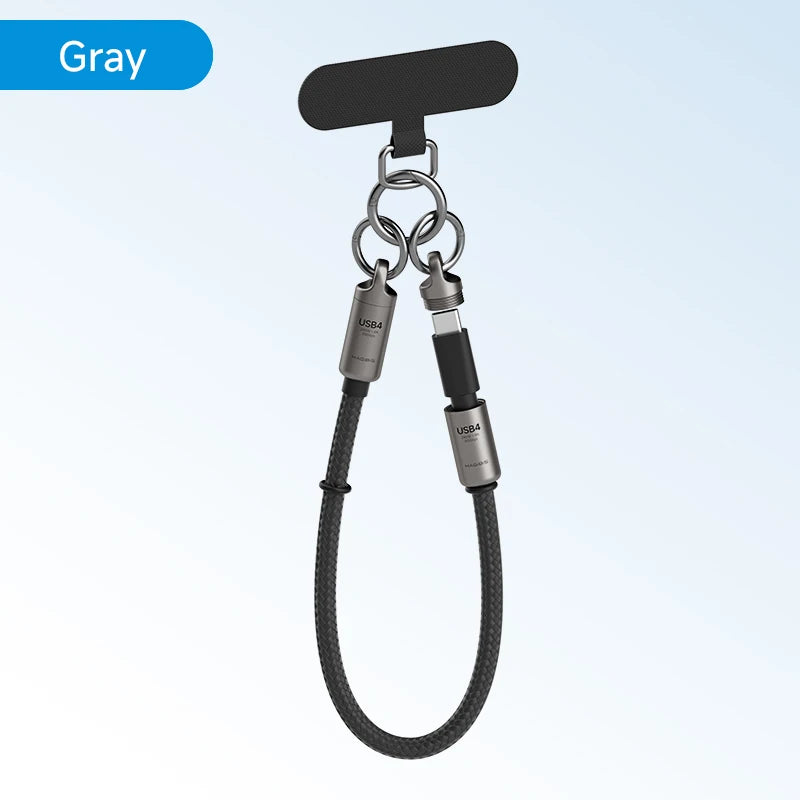 Hagibis  Short USB4 Cable Portable Keychain C to C Cable Lanyard Type-C Cable 240W 80Gbps for Thunderbolt 4/5 iPhone 17 Pro SSD
