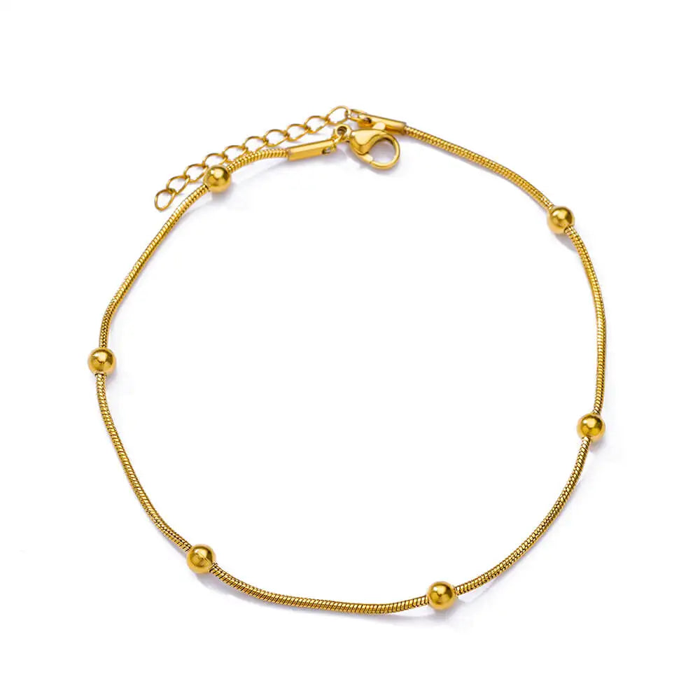 Colorful Boho Drops Anklets For Women Gold Color Stainless Steel Geometric Anklet Luxury Wedding Aesthetic Summer Jewelry Gift