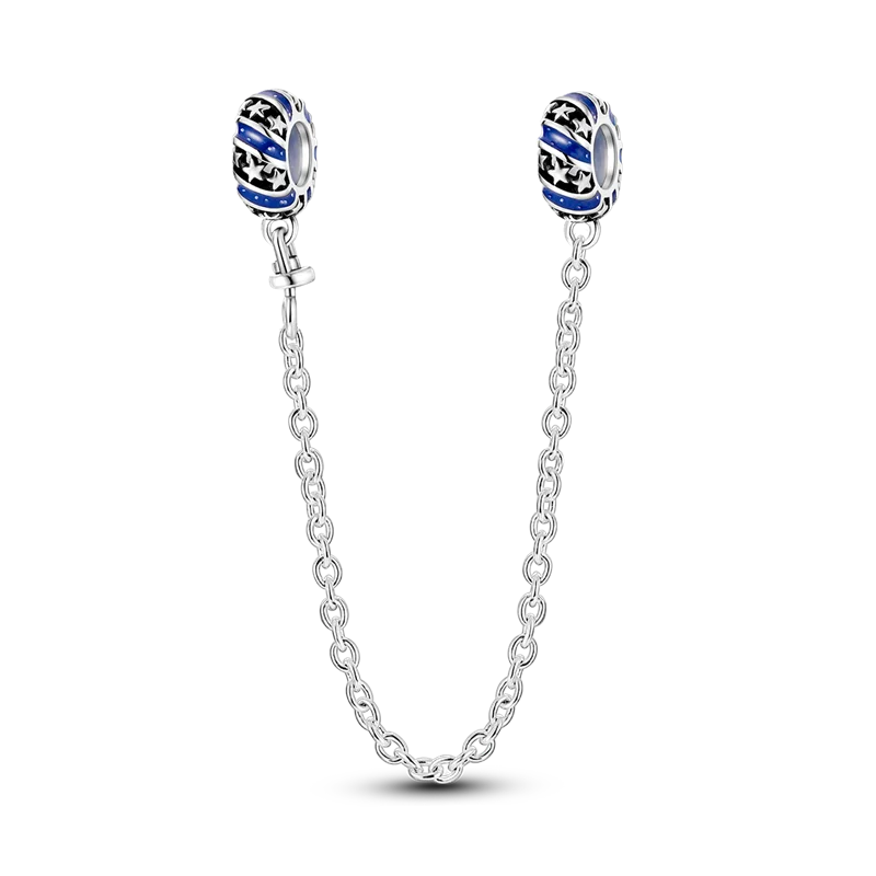 Silver Clasp 925 Sterling Silver CZ Pave Clip Charms Daisy Beads Stopper Safety Chain Fit Original Bangle Bracelet Jewelry Clips