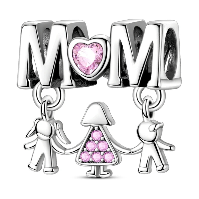 Charms Beads 925 Sterling Silver Tree of Life Peach Heart Sweet Love Charms Fit Pendants Bracelets Necklaces Women Jewelry Gift