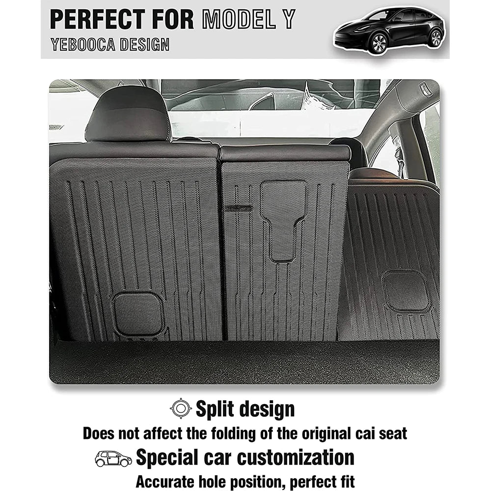 Rear Seat Back Cover Backrest Protector for Tesla 2020 ~ 2026 Model Y Juniper Trunk Anti-scratch Pad Anti-dirty Mat with Velcro
