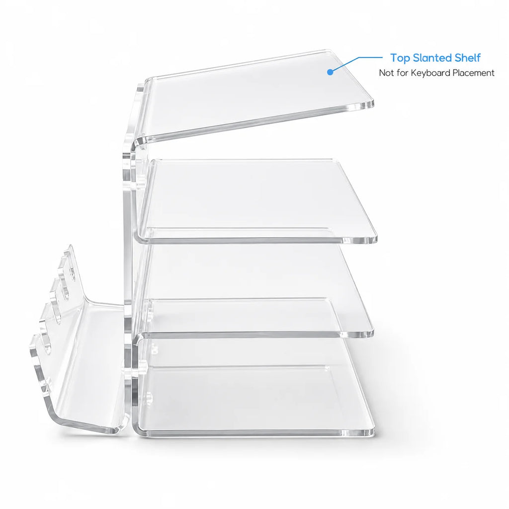 Keyboard Mouse Desktop Organizer Acrylic 3 Tier Stand Frame Shelf Lightweight Keyboard Storage Tool For Study Room Exhibition