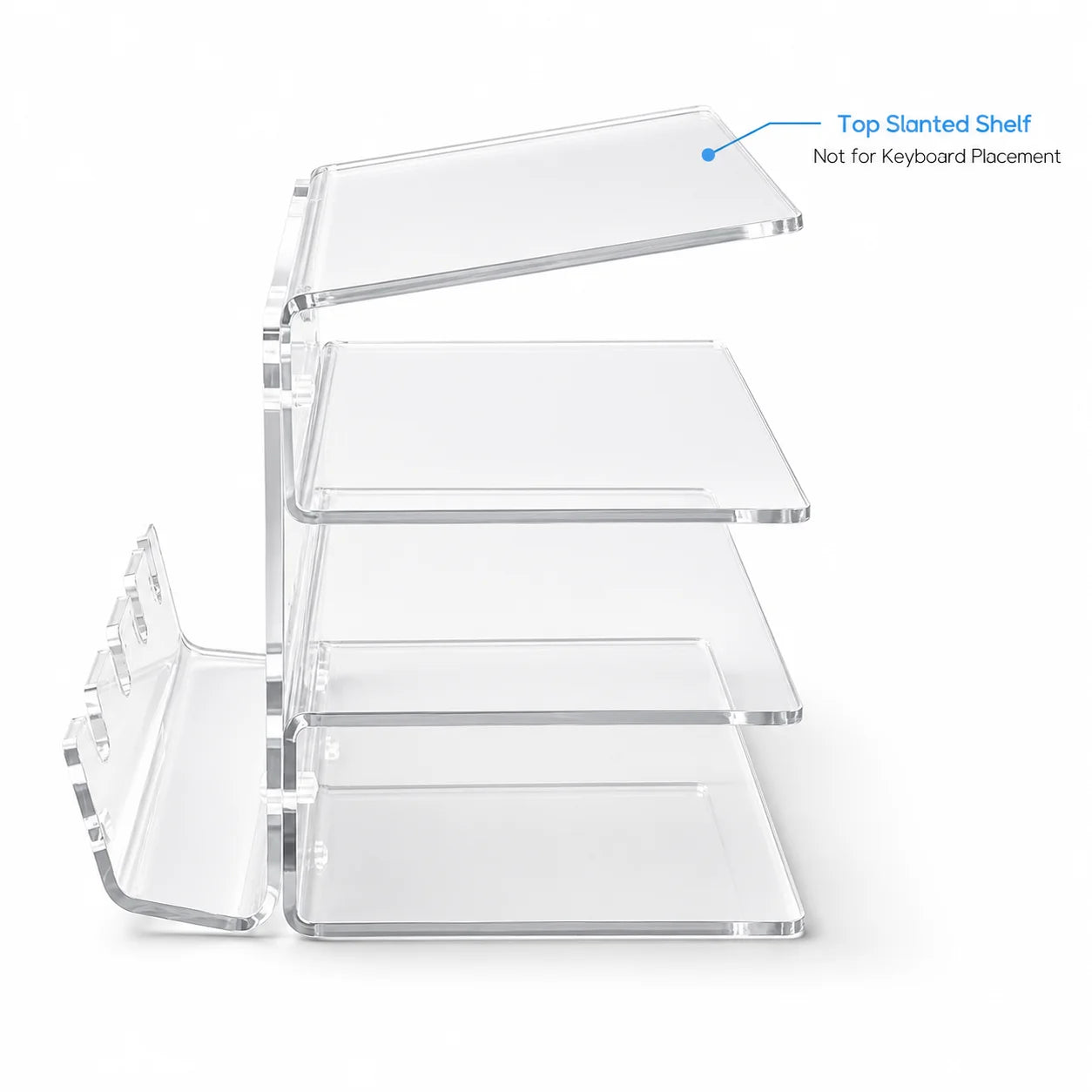 Keyboard Mouse Desktop Organizer Acrylic 3 Tier Stand Frame Shelf Lightweight Keyboard Storage Tool For Study Room Exhibition
