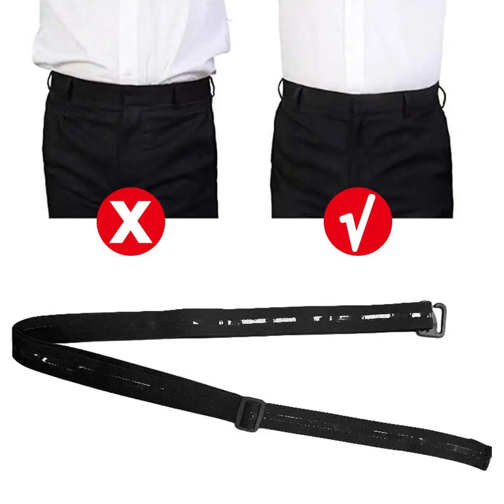 Men Women Shirt Stay Belt Imitation Nylon Black Non-slip Elastic Waistband Adjustable Tuck Straps Anti-wrinkle For Business F4v9