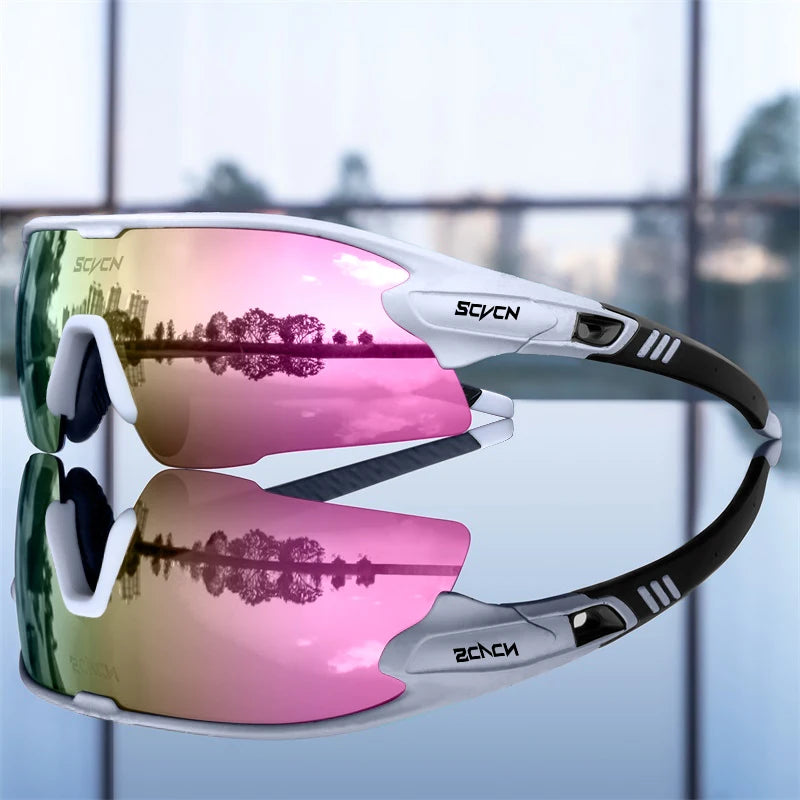 SCVCN New Sports Sunglasses Photochromic Cycling Glasses Mountain Bicycle Goggles MTB Road UV400 Protection Sun Eyewear for Man