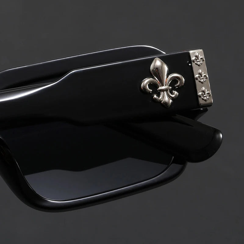 Retro Square Leopard Print Sunglasses For Men Women Fashion Punk Rectangle Sunglasses UV400
