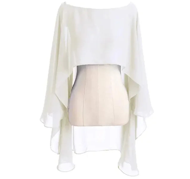 Women Chiffon Cape Bolero Femme Mariage Chalas Mujer Evening Wedding Bridal Jacket Wraps Accessories Peleryna Cloak Boda Shawl