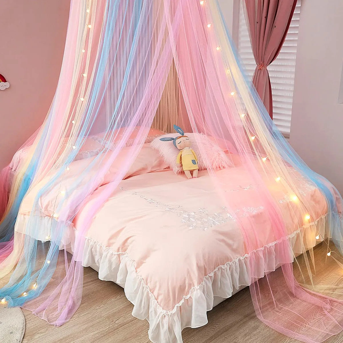 Baby Bedroom Curtain Nets Dome Rainbow Princess Mosquito Net for Crib Newborn Infants Bed Canopy Tent  Kids Bedding Room Decor
