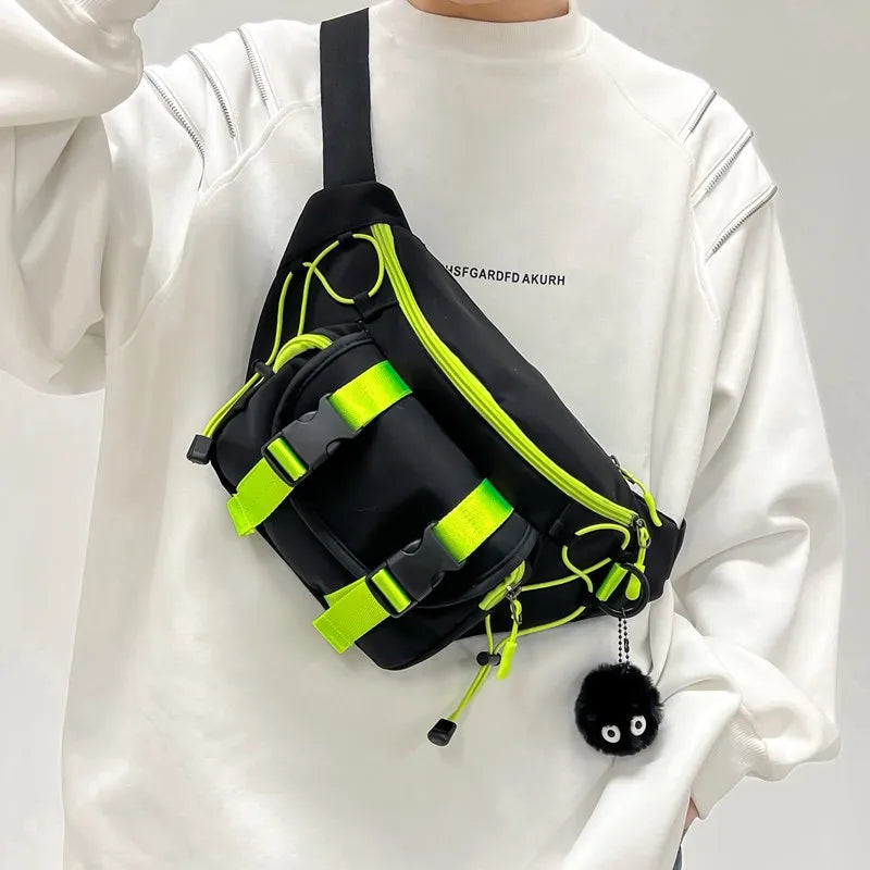Tactical Techwear Style Punk Hip Hop Crossbody Bag Men Women Multifunction Casual Waist Bag Sport Motorcycle Cycling Fanny Pack