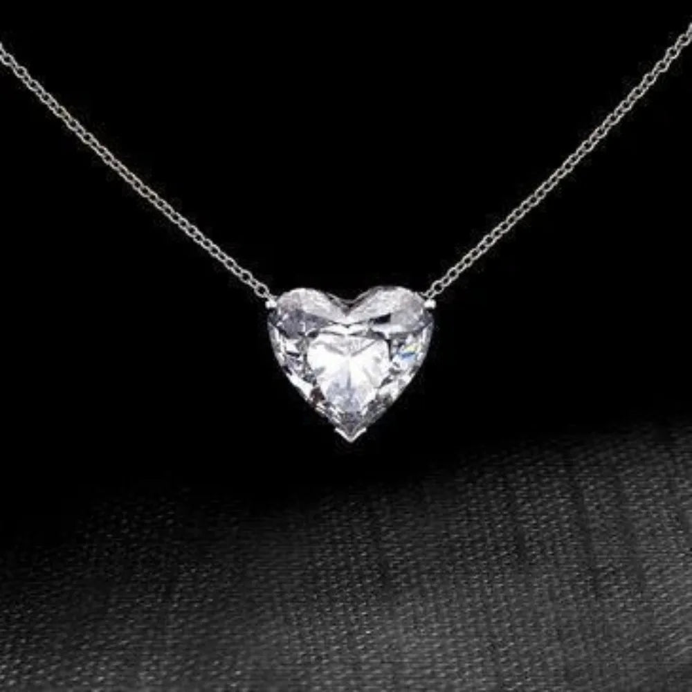 New Sweet Exquisite Heart Shape High Quality 5A Zircon Pendant Necklace for Women Daily Commute Fashion Collarbone Chain Jewelry