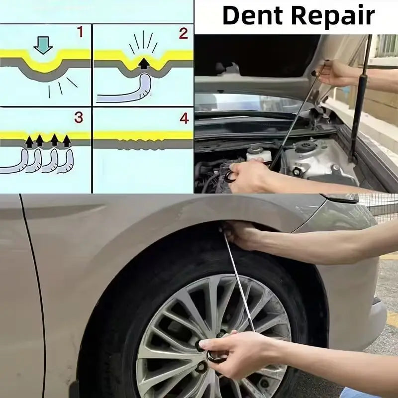 Car Hook Rods Paintless Dent Repair Hail Remover Hooks Rods Kits Auto Body Dents Repair Tool Stainless Steel Hands Tools