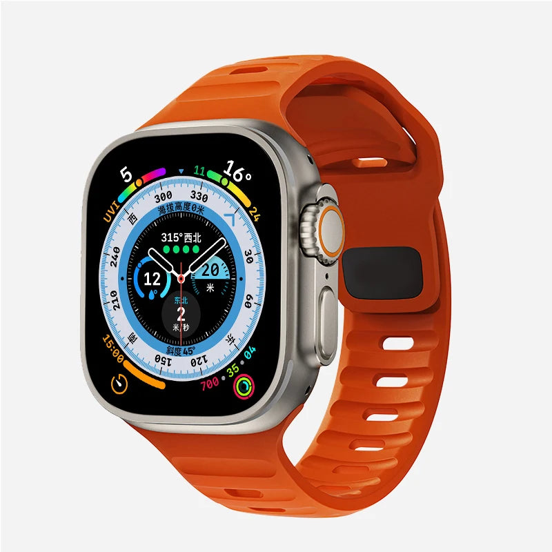 Soft Silicone Strap For Apple Watch Band Ultra 49mm 44mm 45mm 42mm 41mm 40mm 38mm sport Watchband iwatch Serise 8 7 6 5 bracelet