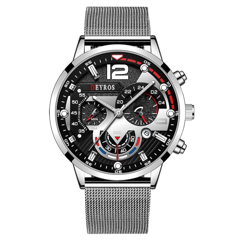 Fashion Mens Business Watches Luxury Quartz Wrist Watch Luminous Clock Men Casual Calendar Watch