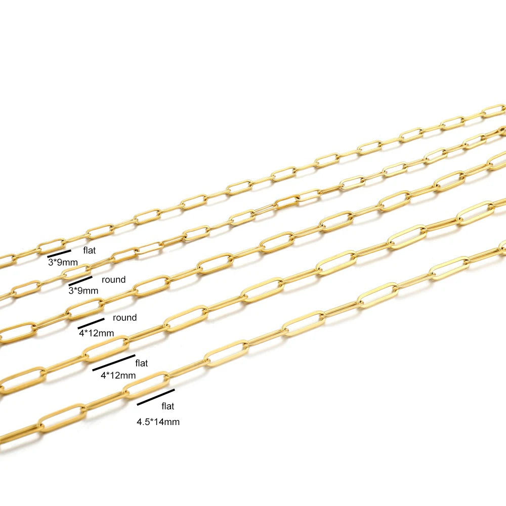 1M 3/4mm Stainless Steel Chain No Fade Cable Gold Chains for Necklace Bracelet Anklet DIY Jewelry Making Components Wholesale