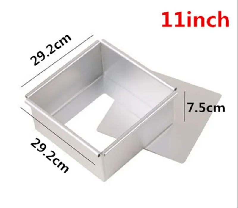 Square Cake Pan with Removable Bottom Anodized Aluminum Wedding Birthday Baking Cake Tin Cheesecake Pan Chiffon Mold stencil