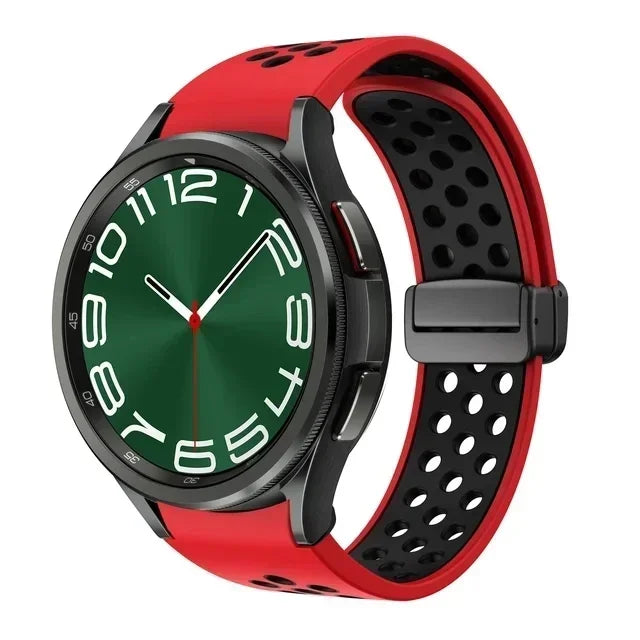 Magnetic Silicone Band for Samsung Galaxy Watch 6 Classic 43 47mm 4 42 46mm 5 Pro 45mm No Gaps Loop Strap for 4/5/6 40 44mm