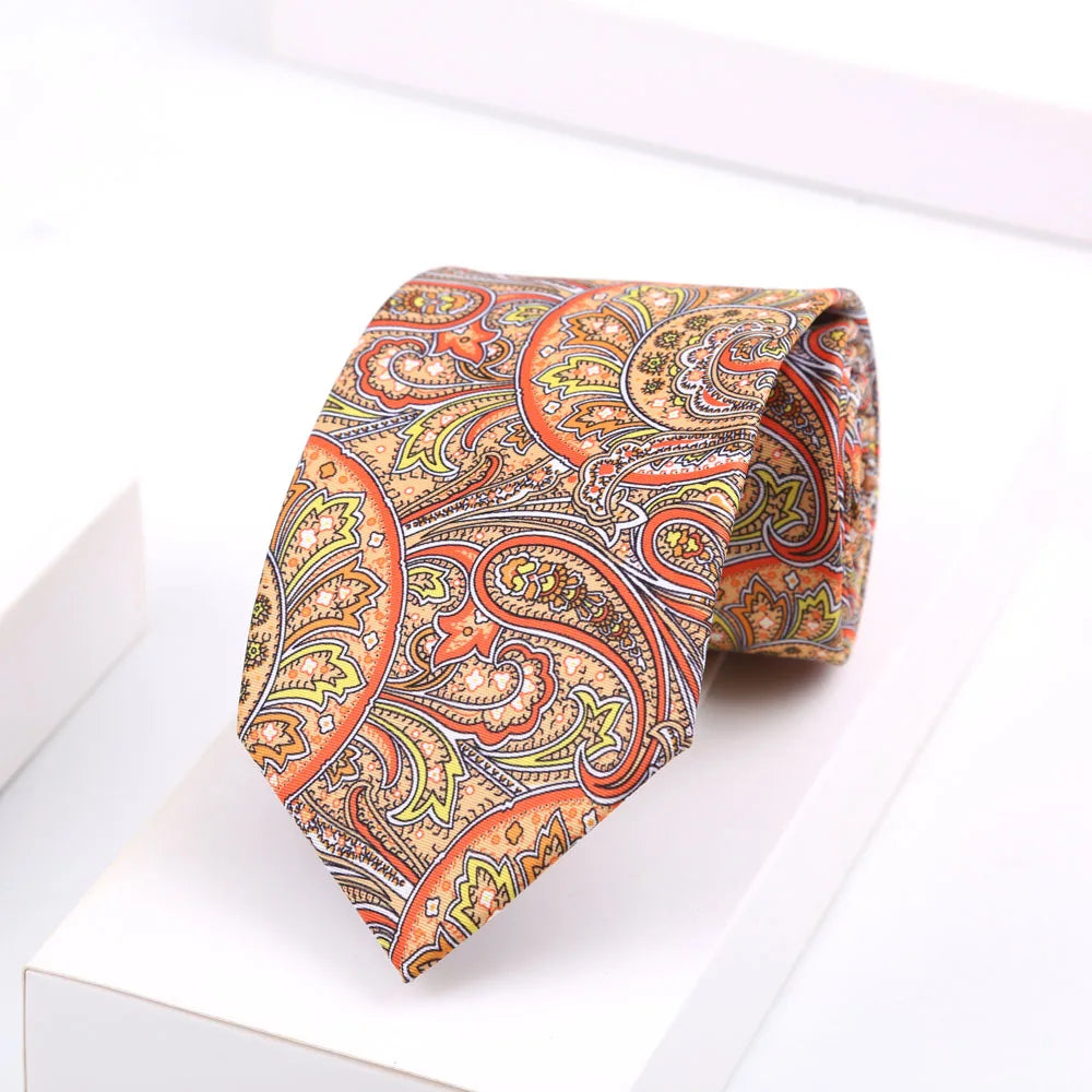 Men's Super Soft Silk Touch Ties Floral Paisley 8cm Necktie For Men Wedding Business Gravata Novelty Printing Neck Ties