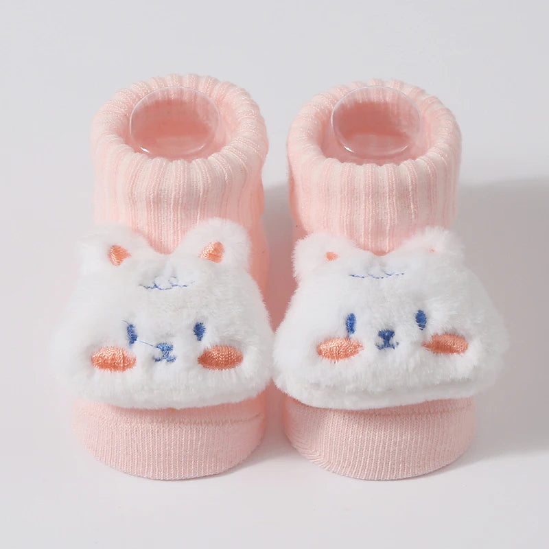 Baby Socks Spring and Autumn Soft Cotton Newborn Baby Socks in The Tube Cartoon 3D Doll Infant Boys Girls Socks 0-6 Months