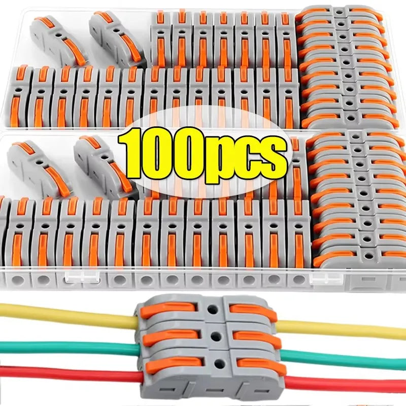 20/30/50/100 Pieces of Universal Lever-Type Cable Connectors, 1-to-1 Direct Connection Assembly Type, Electrical Connectors, Wire Terminals, Quick Connection