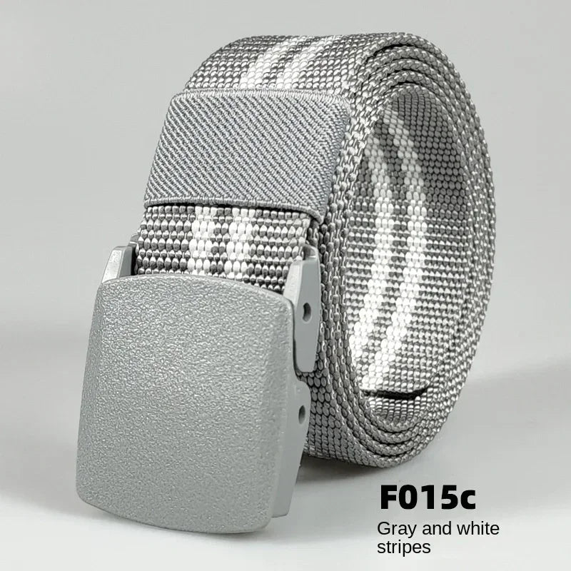 Automatic Buckle Nylon Women's Belts Canvas Outdoor Travel Premium Pants Sports Non-metallic Belts for Men White Black Blue Red