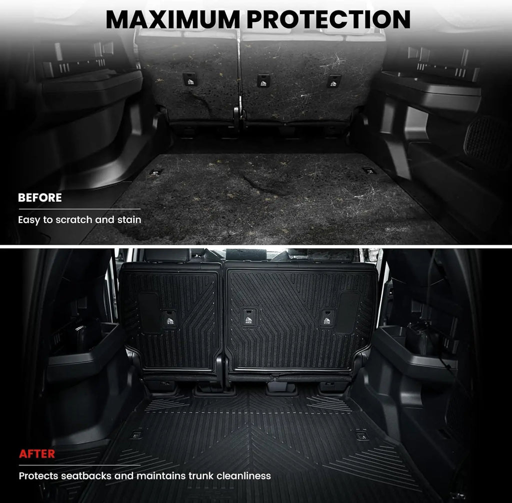 Custom Fit Trunk Mat for Toyota 4Runner 2025-2026 5-Seater Gas with Backrest Mat, All Weather TPE Cargo Liner for 6th Gen