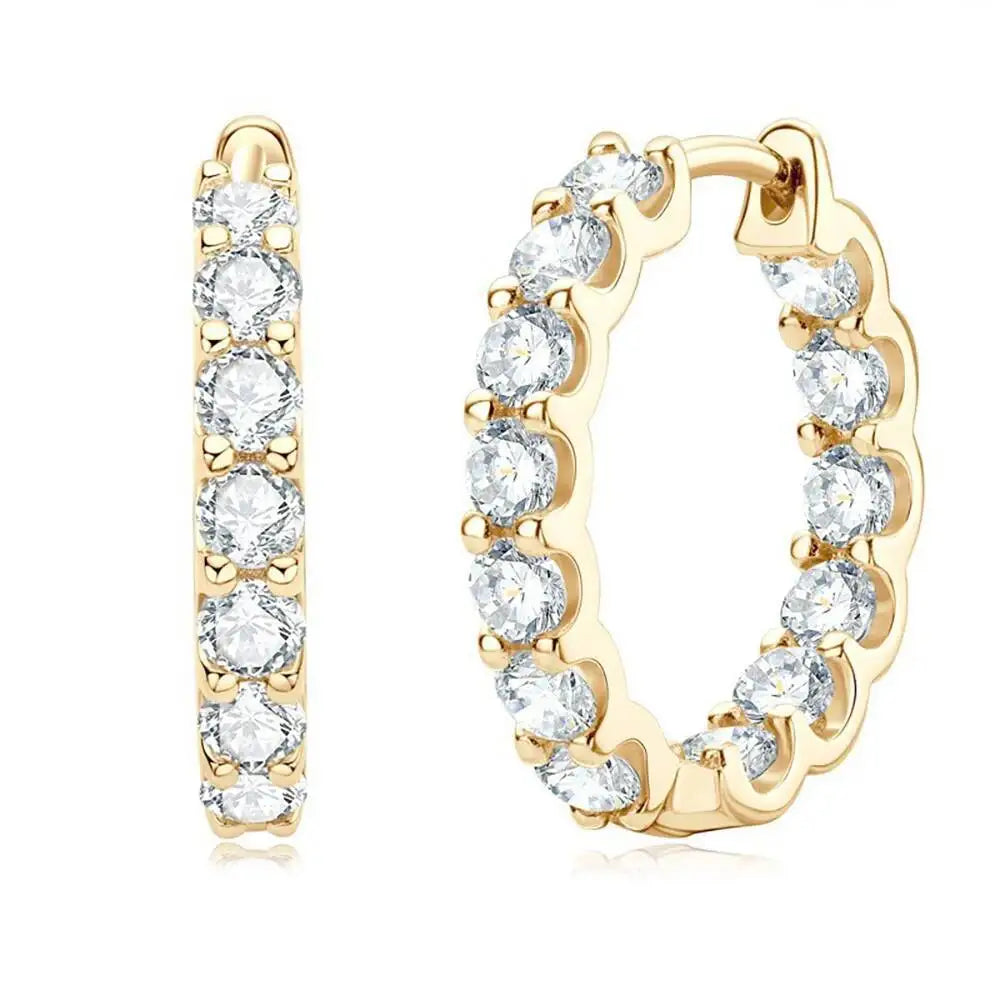 2.6ct D Color Moissanite Earring 925 Sterling Sliver Rose Gold Hoop Earring for Women Wedding Party Jewelry