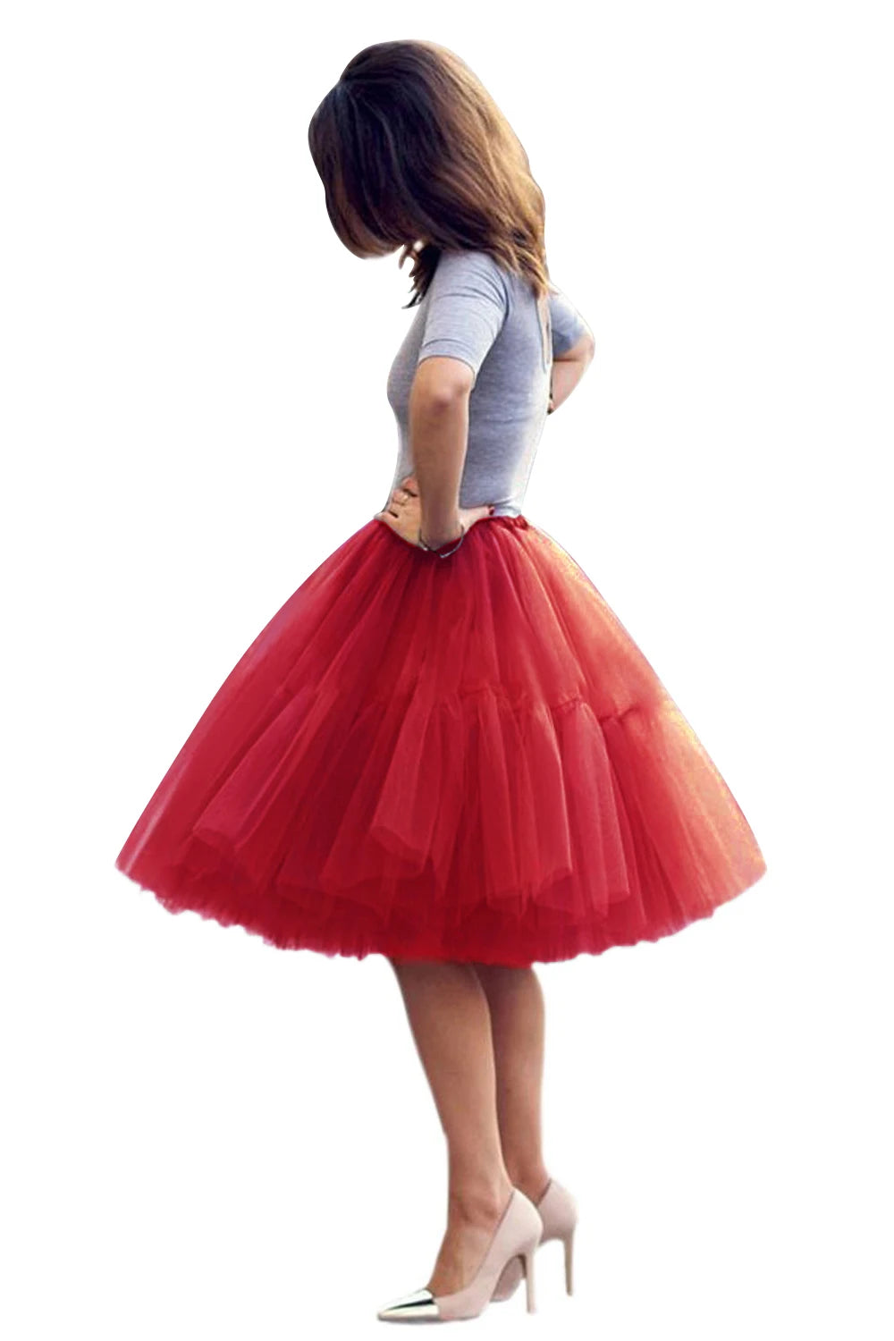 Royal Blue Multi-Layers Tutu Skirts 2024 Midi Tulle Petticoat Women's Underskirt Summer Belly Dance Cosplay Bridal Accessories