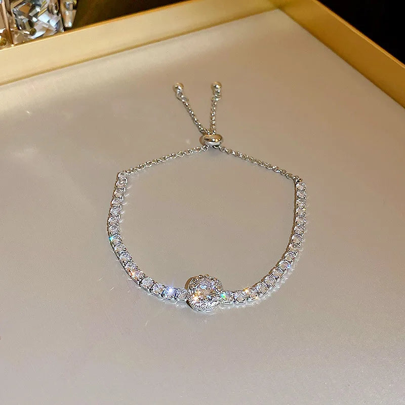 Luxury Color Cubic Zirconia Gold Color Tennis Bracelets For Women Girls 2022 New Trend Chain Bracelets Jewelry Party Gifts
