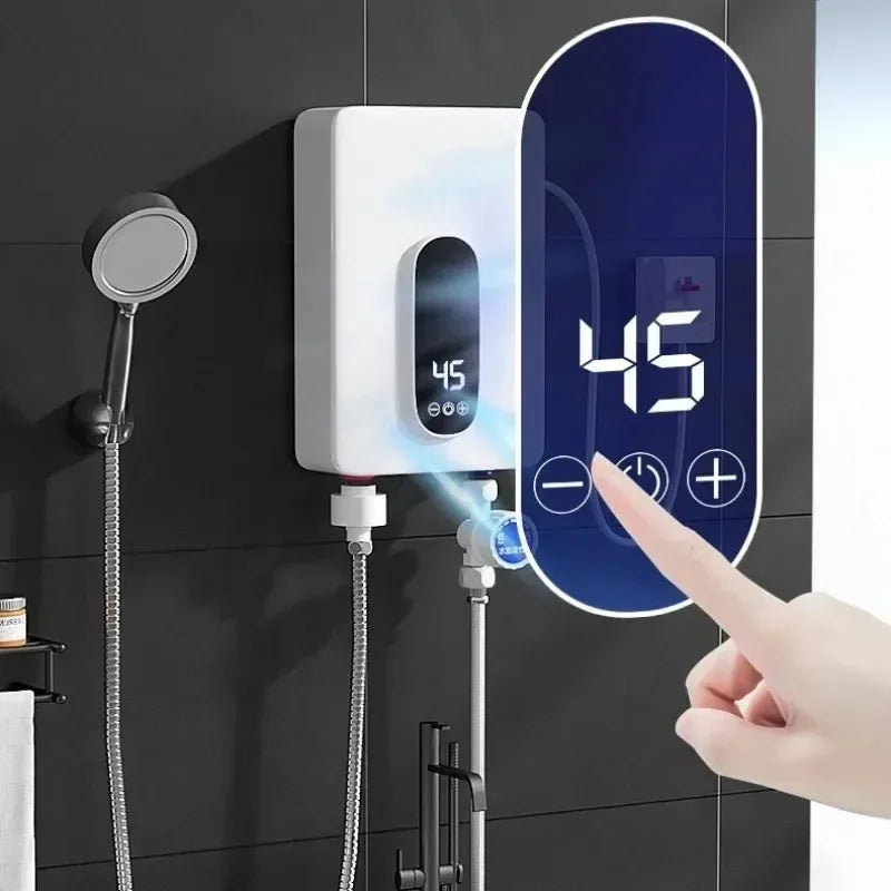 Tankless 220V Compact Instant Electric Water Heater Energy Saving for Bathroom Toilet Shower Hot Water Solution